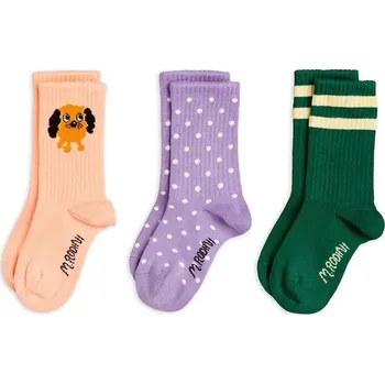 Dětské ponožky Mini Rodini Doggies 3-pack 26160110 fialová 04X, vel. 24/27