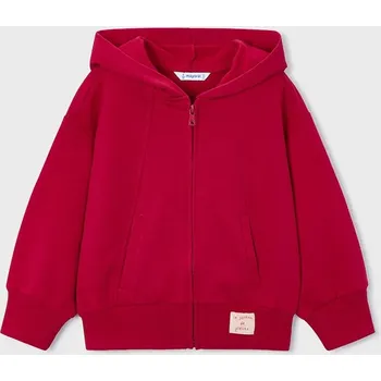 Chlapecká mikina Dětská mikina Mayoral červená barva, s kapucí, hladká, 4449 4449.6D.Mini.9BYA 33X, vel. 98