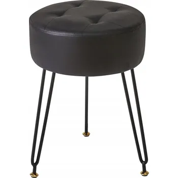 Stolička Židle Stolička Kuchyňská Kulatý ke Kosmetickému Stolku do Ložnice Černá Stylová 46 cm