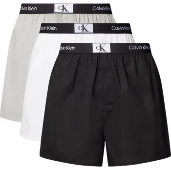 Podprsenka CALVIN KLEIN 1996 WOVEN 3PK VOLNÉ BOXERKY BAVLNĚNÉ NB3412A 6H3 XL