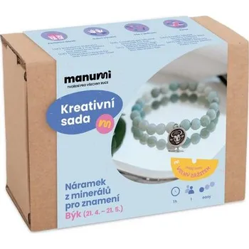 kreativní sada Manumi kreativní sada na výrobu náramku z minerálů se znamením zvěrokruhu Býk