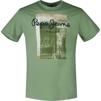 Pánské tričko Pepe Jeans pánské zelené tričko Sawyer 20016131-1884579