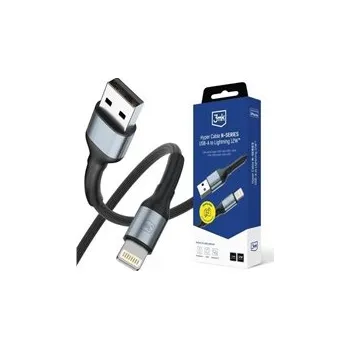 Datový kabel 3mk kabel Hyper Cable N-SERIES A to Lightning 1m 5V/2.4A 12W Black