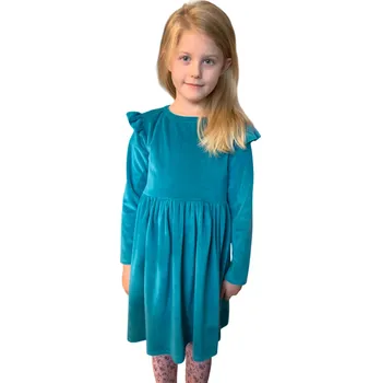 Dámské šaty Šaty velurové 134 smaragdové