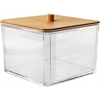 Dóza na potraviny NÁDOBA NA ODLIČOVACÍ TAMPONY ORGANIZÉR DO KOUPELNY DÁVKOVAČ S VÍKEM