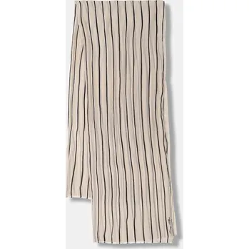 Šála Šála Tommy Hilfiger dámská, béžová barva, vzorovaná, AW0AW18049 01X, vel. ONE SIZE