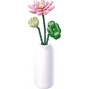 ostatní stavebnice STAVEBNICE KVĚTINY LOTOS S VÁZOU KYTICE - 258 DÍLŮ 40,6 CM SLUBAN