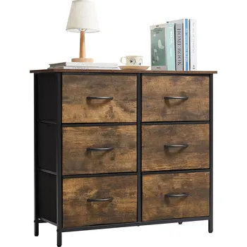 Komoda KOMODA Z SZUFLADAMI 6 SZUFLAD DO POKOJU 80 x 30 x 73,7 cm, odstíny hnědé