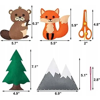 kreativní sada Les - filcová sada na šití DIY 12 ks - liška sova medvěd veverka