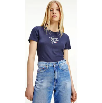Dámské tričko Tommy Jeans dámské modré tričko 20006280-1645477