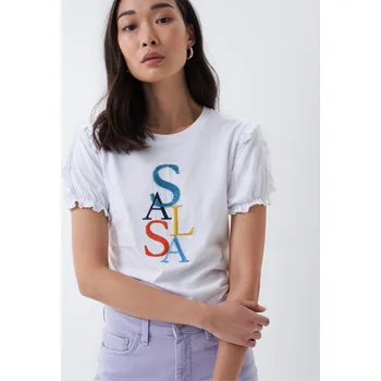 Dámské tričko Salsa Jeans dámské bílé tričko 20000441-5609807609673