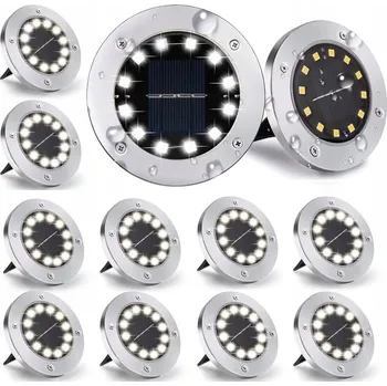 Venkovní osvětlení SOLÁRNÍ LAMPA ZAPICHOVACÍ ZAHRADNÍ 12 LED AUTOMATICKÉ ZAPÍNÁNÍ/VYPÍNÁNÍ x12