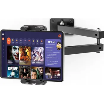 DRŽÁK NA TABLET NA ZEĎ BEZPEČNÝ STABILNÍ POHODLNÝ ODOLNÝ NASTAVITELNÝ