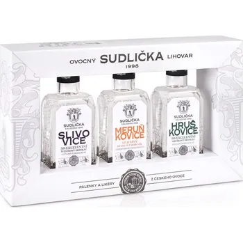 Pálenka Sudlička Destiláty 3x0,2l (karton)