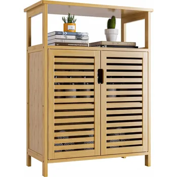 Komoda BAMBUSOVÁ SKŘÍŇKA STOJÍCÍ DO KOUPELNY, OBÝVÁKU, PŘEDSÍNĚ, KUCHYNĚ - PROSTORNÁ