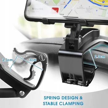 Držák telefonu na palubní desku, klip, bezpečný, černý