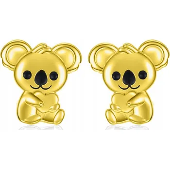 Náušnice Zlaté NÁUŠNICE pro holčičku Koala STŘÍBRO O RYZOSTI 925, puzetky