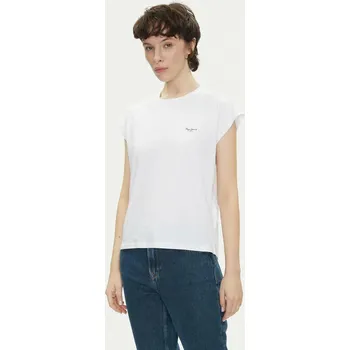 Dámské tričko Bavlněné tričko Pepe Jeans BLOOMA bílá barva, PL506030 00X, vel. XL