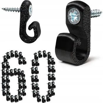 Vánoční dekorace 60x Háčky na vánoční světýlka, montáž girland a dekorací, šroubovací