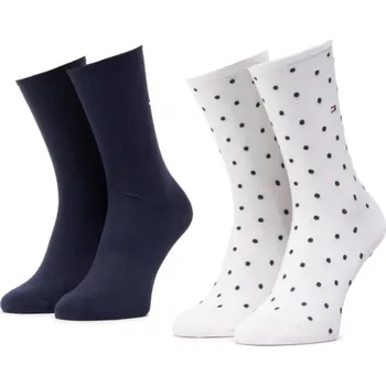 Pánské ponožky Tommy Hilfiger dámské bílé a modré ponožky 2 pack Dot 20000777-1618822