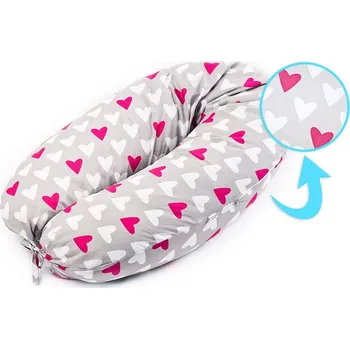 Kojící polštář Kojící poštář XL srdíčka růžový těhotenský