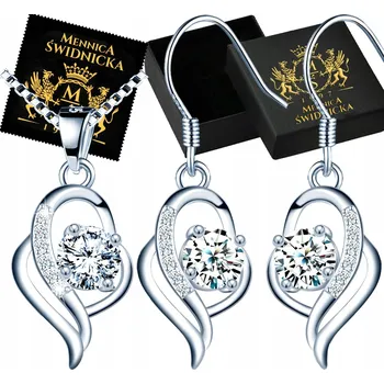 Náhrdelník Dámský stříbrný komplet Náušnice Náhrdelník Dárek