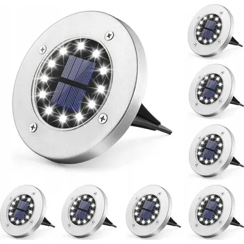 Venkovní osvětlení SOLÁRNÍ LAMPA WBIJANA GRUNTOWA 8 KUSŮ stříbrná 13,5 cm 8 ks