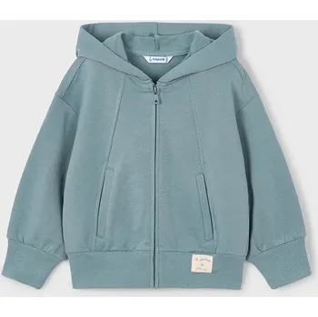 Chlapecká mikina Dětská mikina Mayoral zelená barva, s kapucí, hladká, 4449 4449.6D.Mini.9BYA 67X, vel. 122