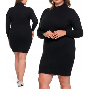 Dámské šaty Dámské svetrové ŠATY s rolákem, teplé, Elegantní měkké, MORAJ S