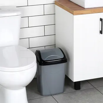 Odpadkový koš ODPADKOVÝ KOŠ KANCELÁŘSKÝ PLASTOVÝ BEZ VÍKA DO POKOJE ŠEDÝ 10L