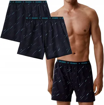 Boxerky Pánské boxerky Atlantic 2MBX-085 Jz25 XL (42) tmavě modré