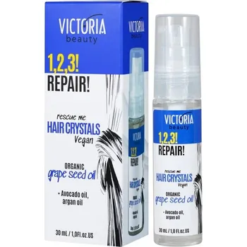 Victoria beauty 1,2,3 REPAIR Veganské krystaly pro poškozené vlasy s avokádovým a arganovým olejem 30 mL