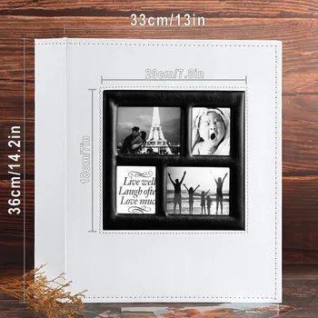 Fotoalbum FOTOALBUM na 1000 fotografií 10x15 cm, kožené provedení, bílá barva, vintage styl