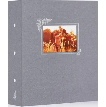 Fotoalbum FOTOALBUM LÁTKOVÝ LNOVÝ NA 1000 FOTOGRAFIÍ 11,5 x 15 cm ŠEDÝ XL