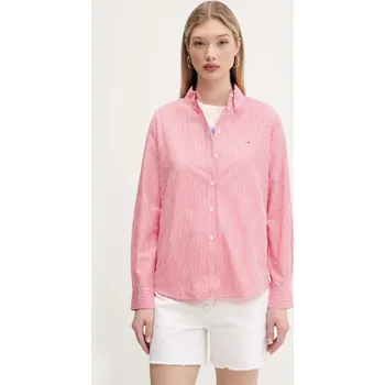 Dámská košile Tommy Jeans dámská růžovo-bílá pruhovaná košile 20008043-8720638788577