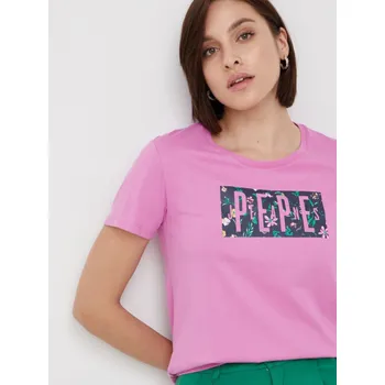Dámské tričko Pepe Jeans dámské růžové tričko Patsy 20013904-8445512392441