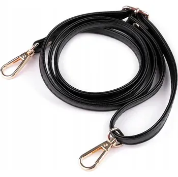 Galanterie Kožený popruh / ucho na kabelku 68-120 cm - černý