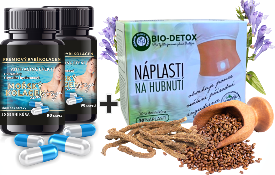 BIO-DETOX 2X MOŘSKÝ KOLAGEN + NÁPLASTI NA HUBNUTÍ 30 KUSŮ