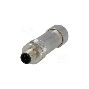 Elektrická zásuvka Zástrčka M12 PIN 4 vidlice kód D-Ethernet na kabel přímý