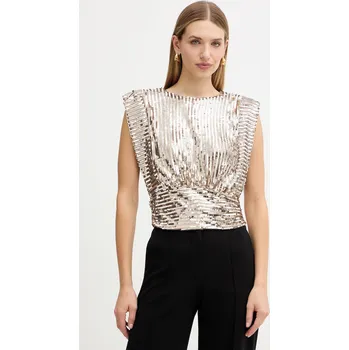 Halenka BOSS Orange C_Illana dámská, zlatá barva, s aplikací, 50548318 10Y, vel. 38