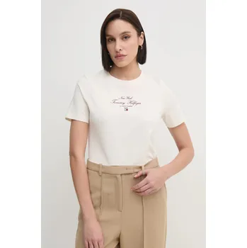 Dámské tričko Tommy Hilfiger dámské béžové triko 20020990-8720638396017