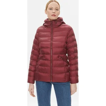 Tommy Hilfiger dámská vínová prošívaná bunda 20018712-8720644313091