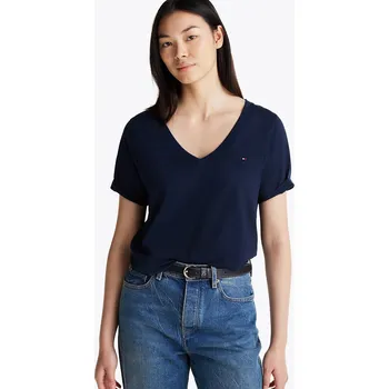 Dámské tričko Tommy Hilfiger dámské tmavě modré tričko 20021016-8720638383659