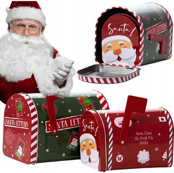 Obraz VÁNOČNÍ PLECHOVKA NA CUKROVÍ ČAJ DÓZA SADA 2 KS 13/15.5 CM