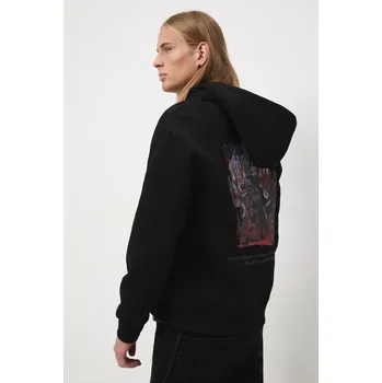 Pánská mikina Mikina Medicine pánská, černá barva, s kapucí, s potiskem RW25-BLM801 99X, vel. S