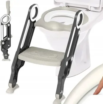 WC sedátko Nástavec na WC pro děti, prkénko šedé, nastavitelná výška