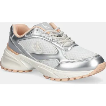 Dámské tenisky Tenisky Calvin Klein HIKE RUNNER LACE UP MESH MIX MET YW0YW02063 bílá 00X, EUR 37