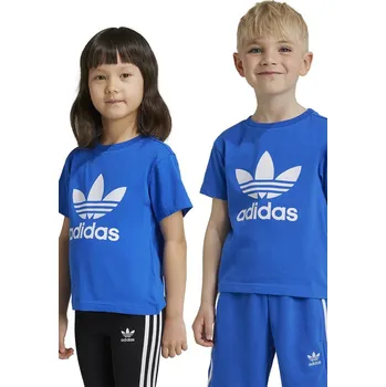 Chlapecké tričko Dětské bavlněné tričko adidas Originals modrá barva, s potiskem, IY2376 55X, vel. 122