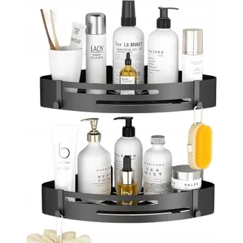 Koupelnový nábytek POLICE DO SPRCHY BEZ VRTÁNÍ SADA 2 KUSY SE 4 HÁČKY