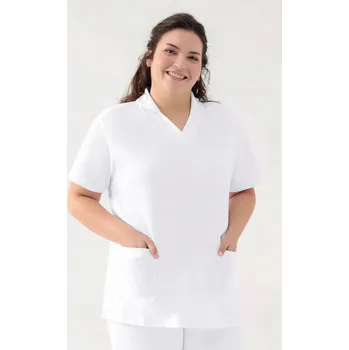 Dámská tunika Dámská tunika - Clinic Dress šálový límec bílá Velikost 46/48